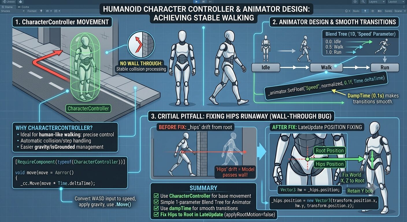 Unityで人間らしく歩くヒューマノイドを作る