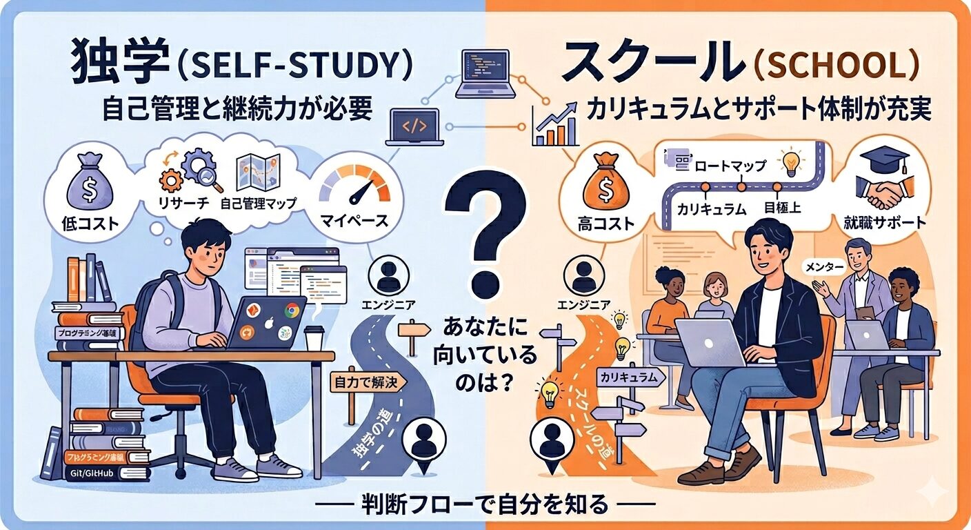 プログラミングスクールは必要か？独学との違いと選び方を正直に比較